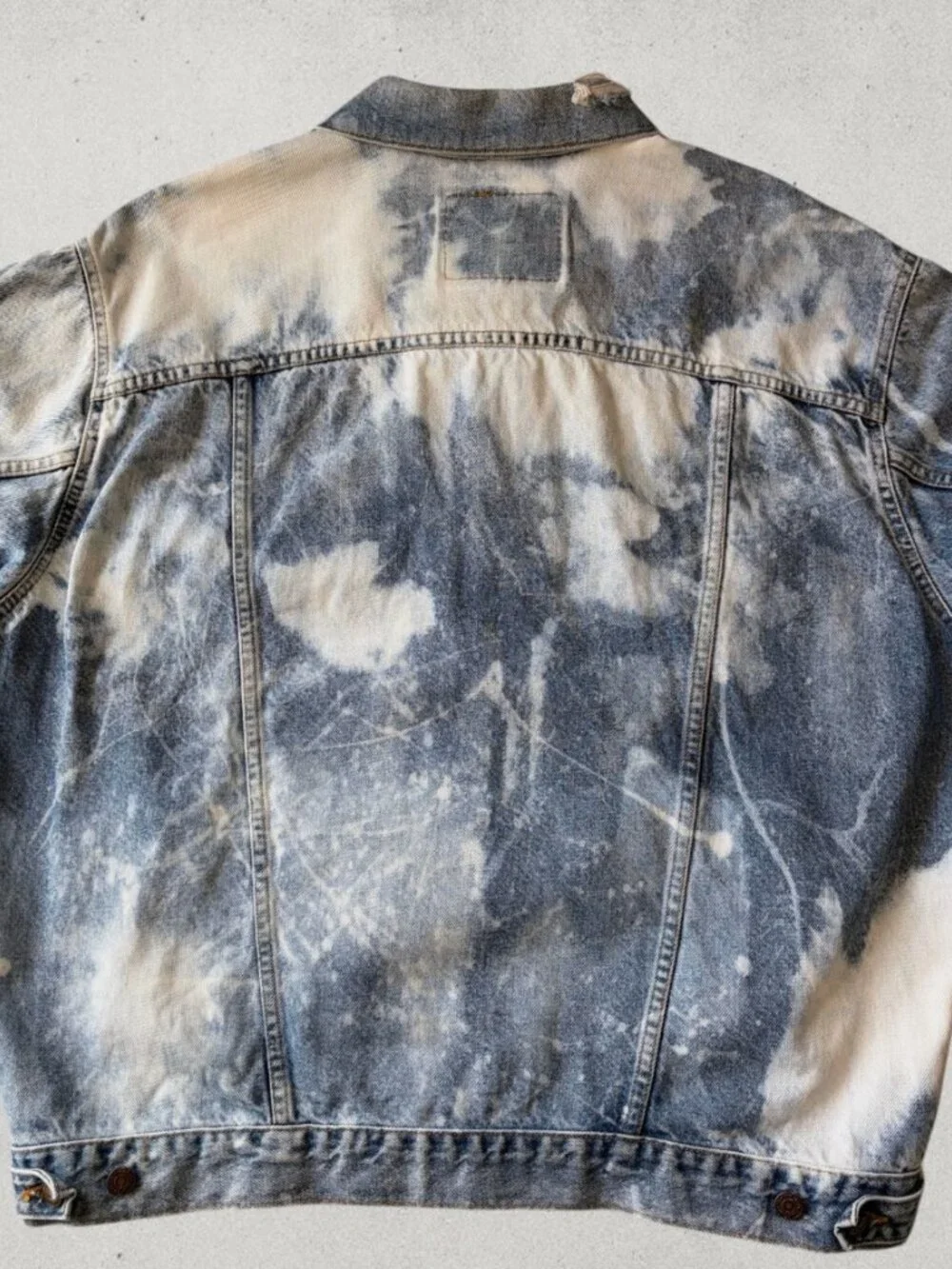 Vintage Levi's 70507 Black Label Denim Jacket L Made in USA Bleach Wash 90s - Picture 3 of 13